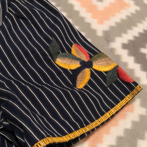 Madewell Embroidered Blue/White Top Size S NWOT - Picture 4 of 11